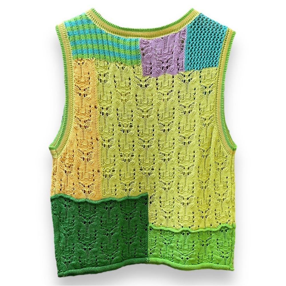 NWT‎ Easel Los Angeles Knitted Sweater Vest bright S M L layer